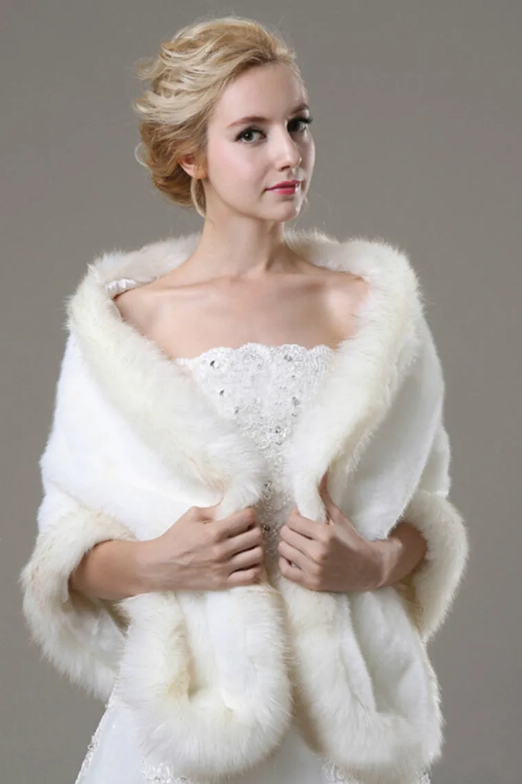 Graceful Faux Fur Wedding Wrap