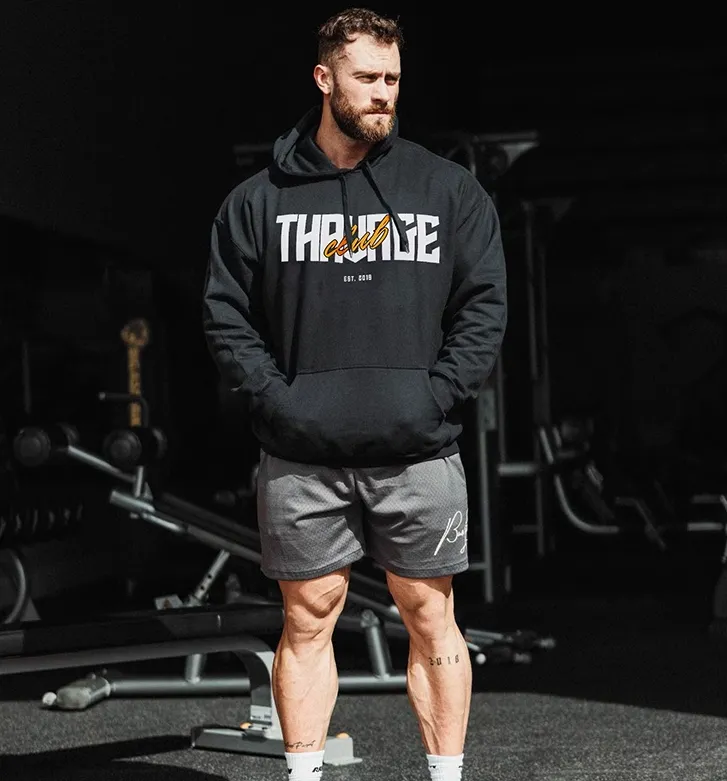 GYM BUDDY FLEECE FITNESS HOODIE SWEATSHIRTS WITH KANGAROO POCKET