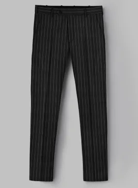 Hardy Minnis Black Rope Stripe Wool Pants