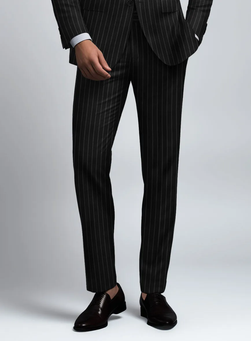 Hardy Minnis Black Rope Stripe Wool Pants