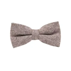 Herringbone Wool Bow Tie Pre-tied