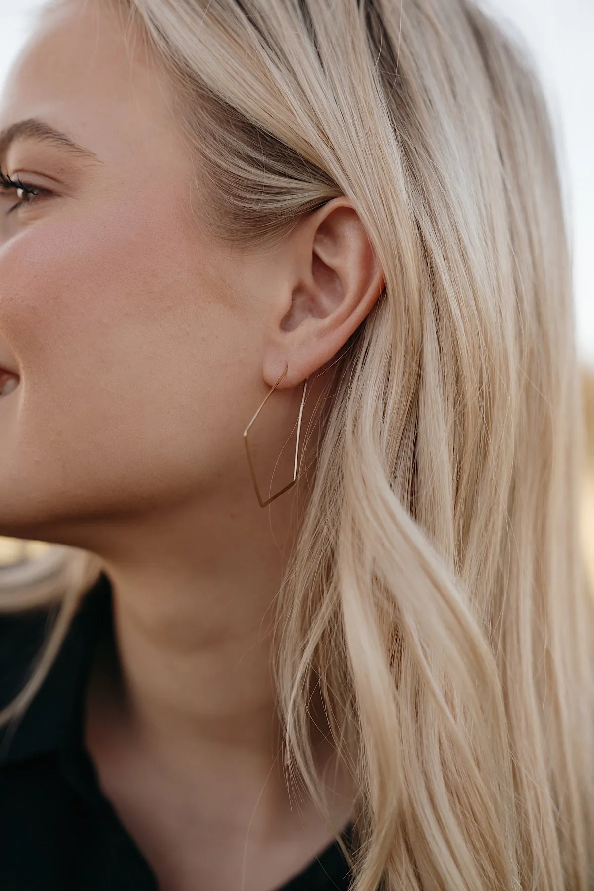 Hexagon Hoop Earrings