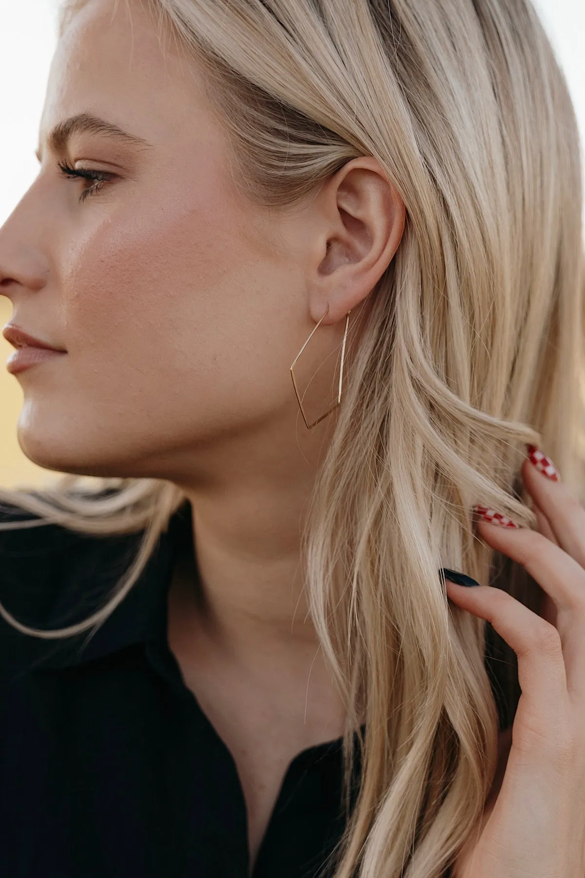 Hexagon Hoop Earrings