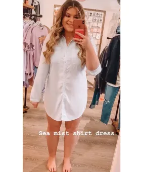 Hipster Shirt Dress Aqua Mist