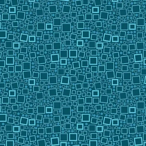 Hooked Fish-Squares and Dots Medium Ocean