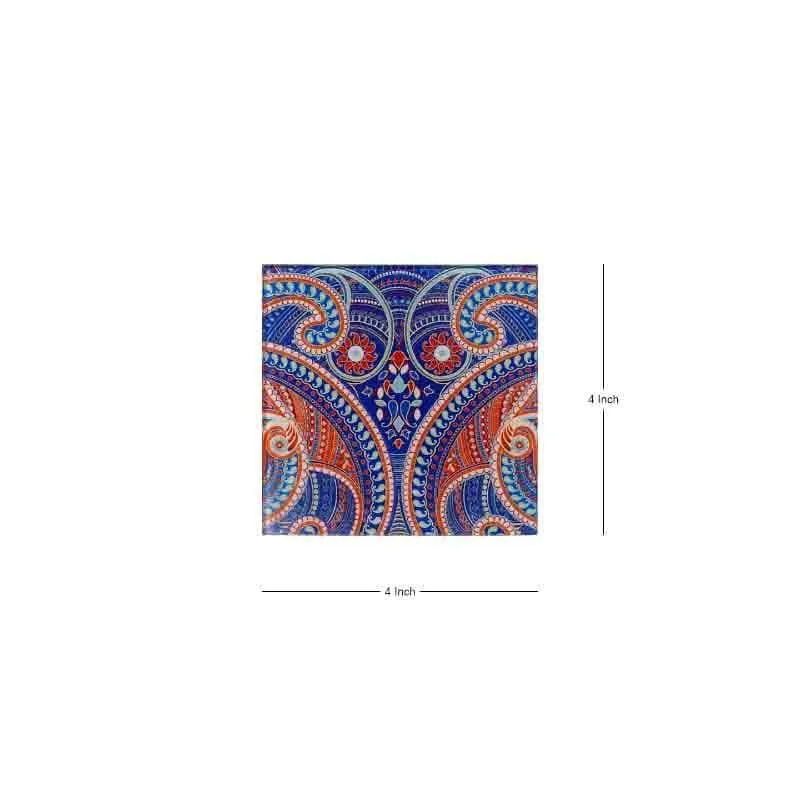 Illuminating Paisley Wooden Square Coaster - Set Of Four