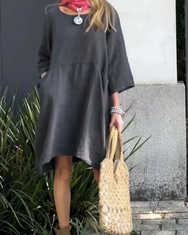 Ivyshape | Casual Cotton And Linen Dress