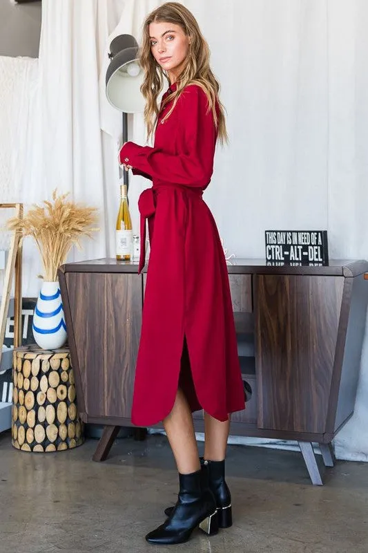 JADE by JANE Long Button down Plus-size Shirt Dress