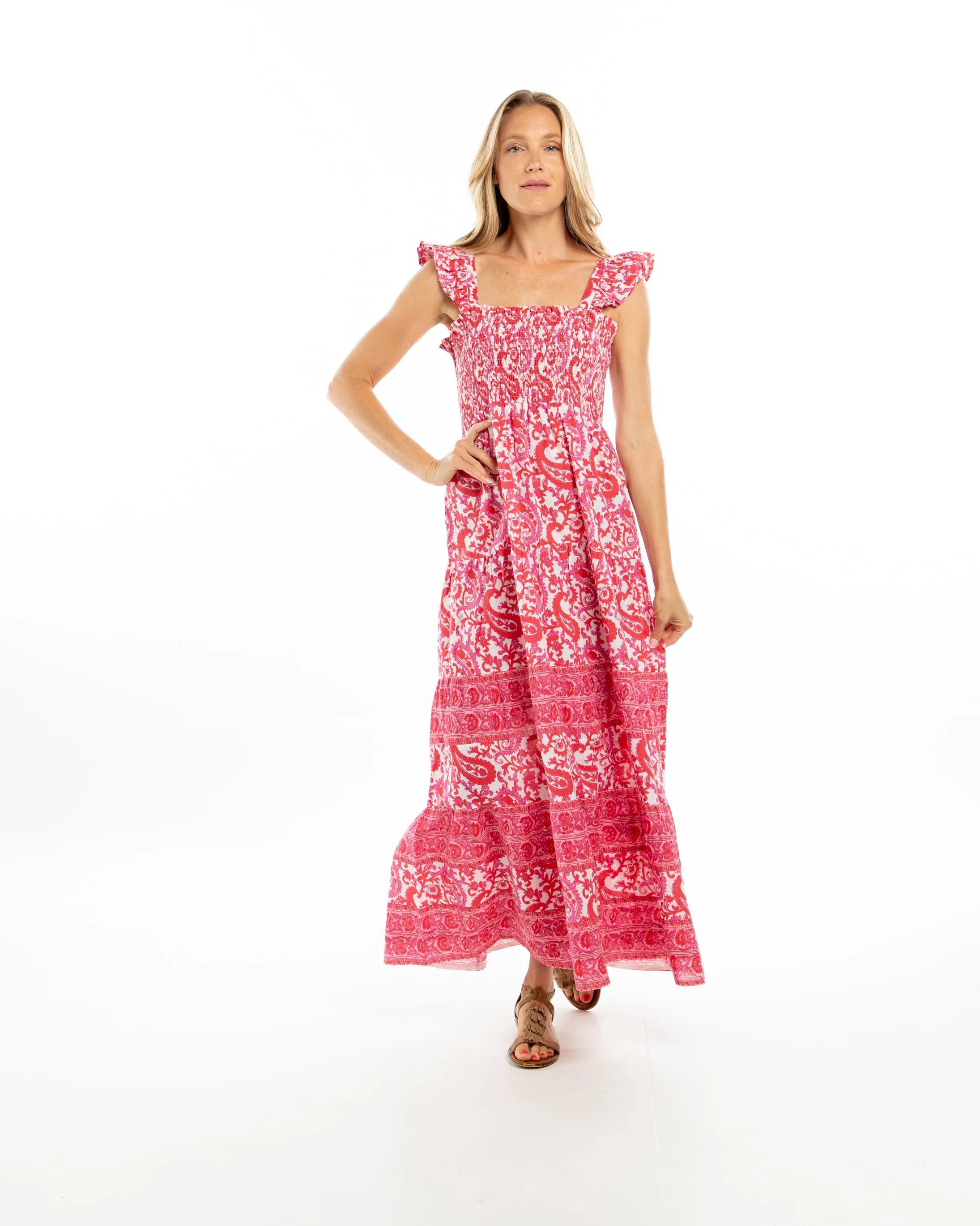 Julieta Dress. Pink Paisley