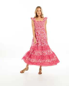 Julieta Dress. Pink Paisley