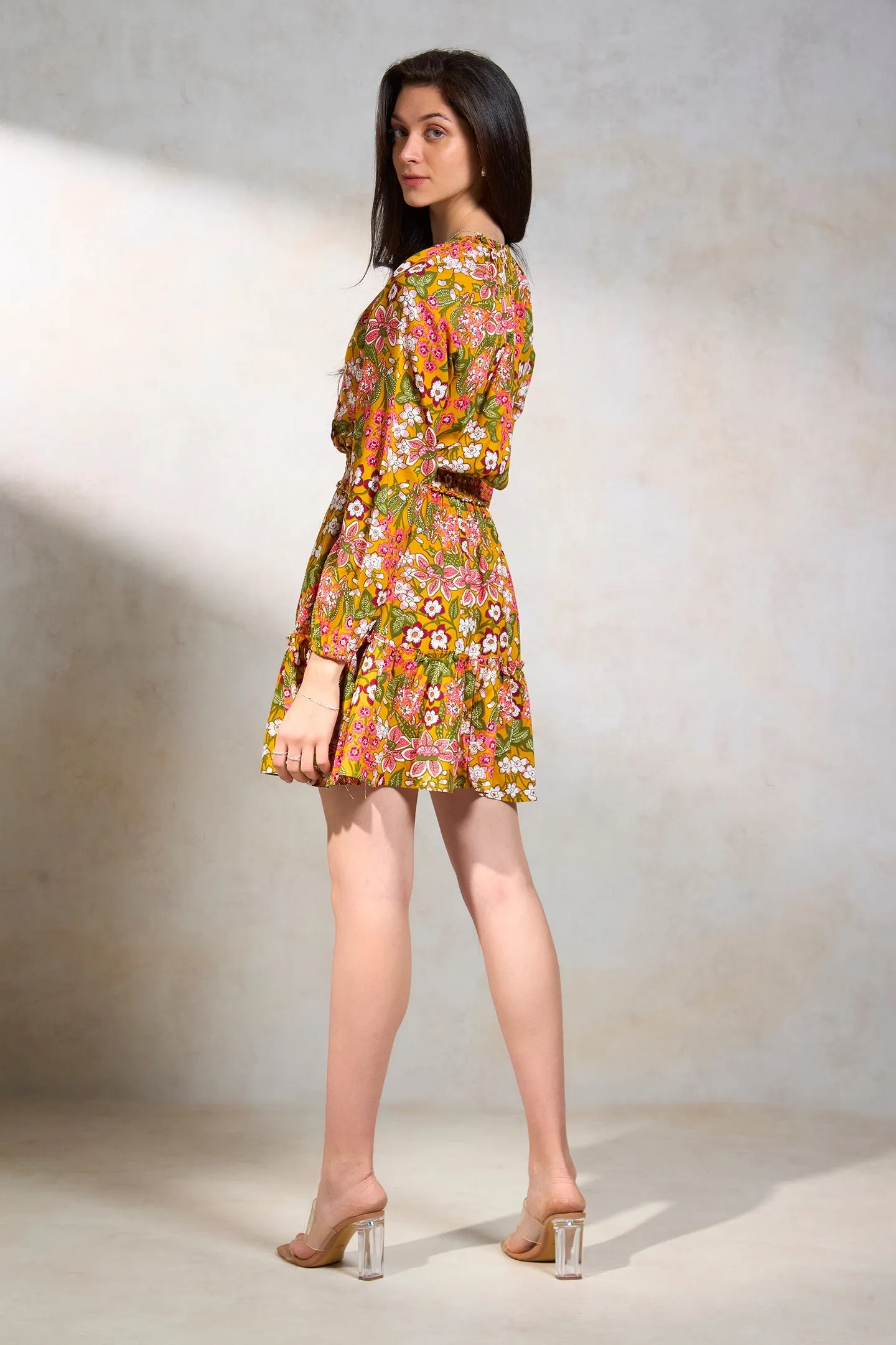 Juna|Smocked Floral Dress