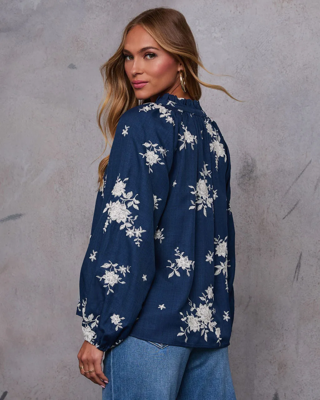 Kadence Neck Tie Floral Blouse