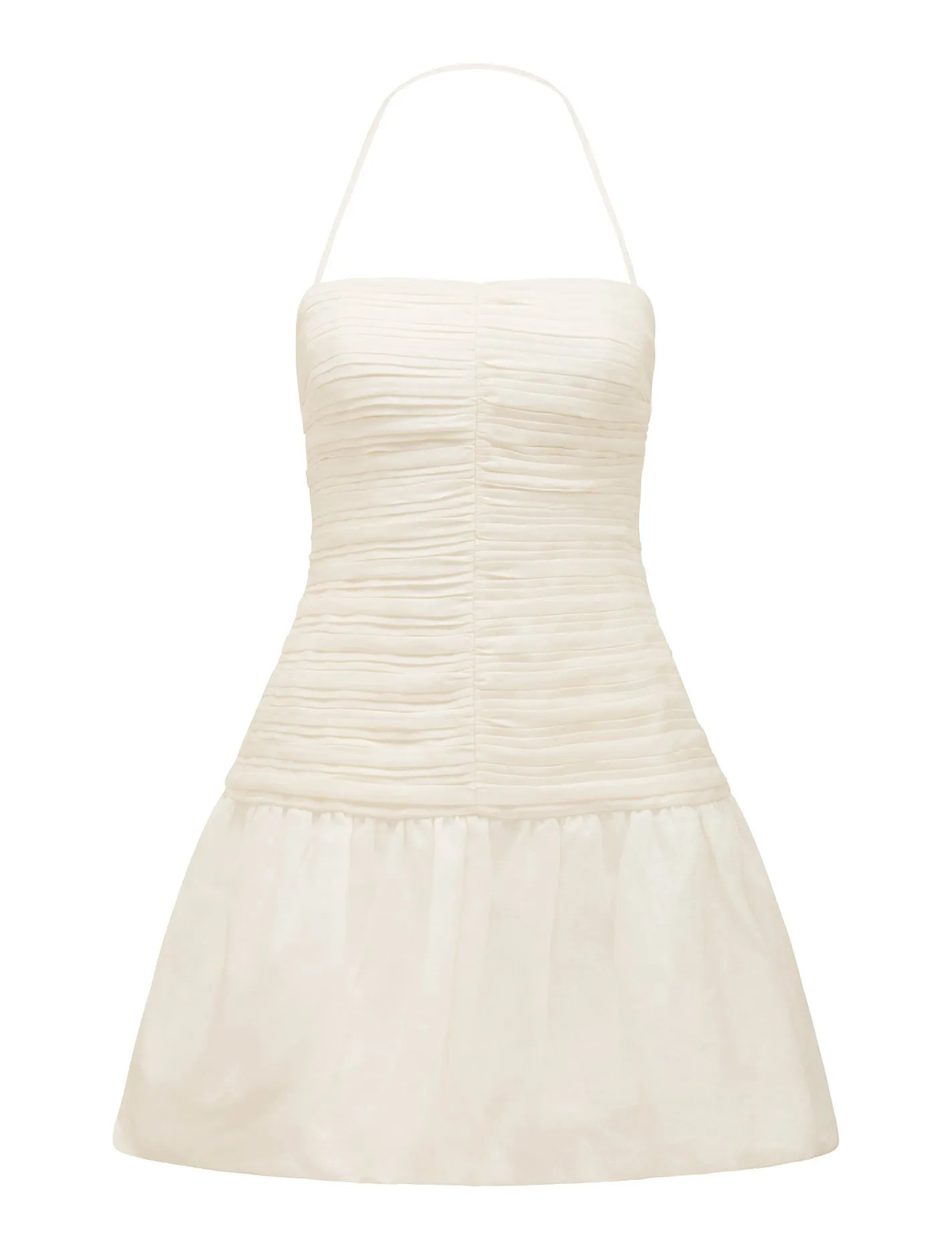 Kaia Ruched Bubble Hem Mini Dress