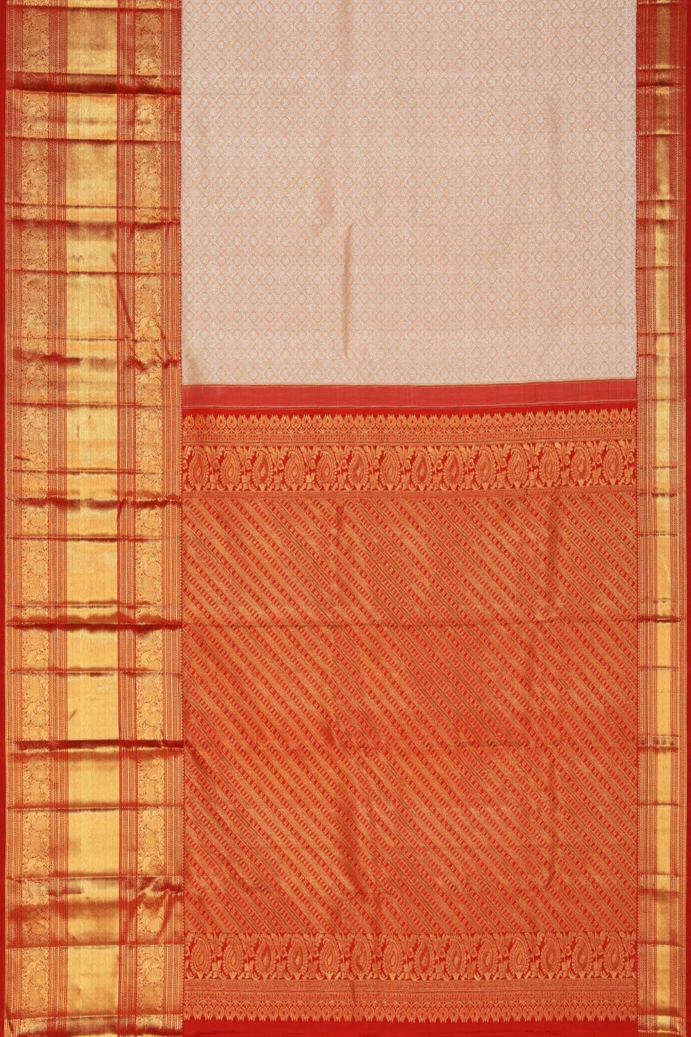 Kanchipattu Brocade Ivory Off-White Saree