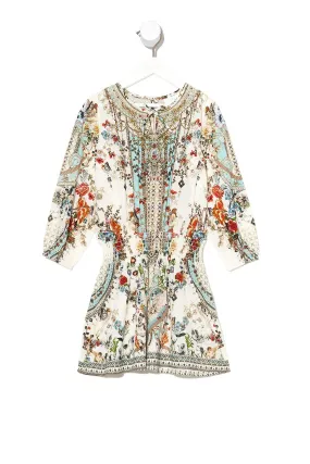 KIDS RELAXED SHIRRED WAIST DRESS 4-10 SHAKESPEARES GARDEN