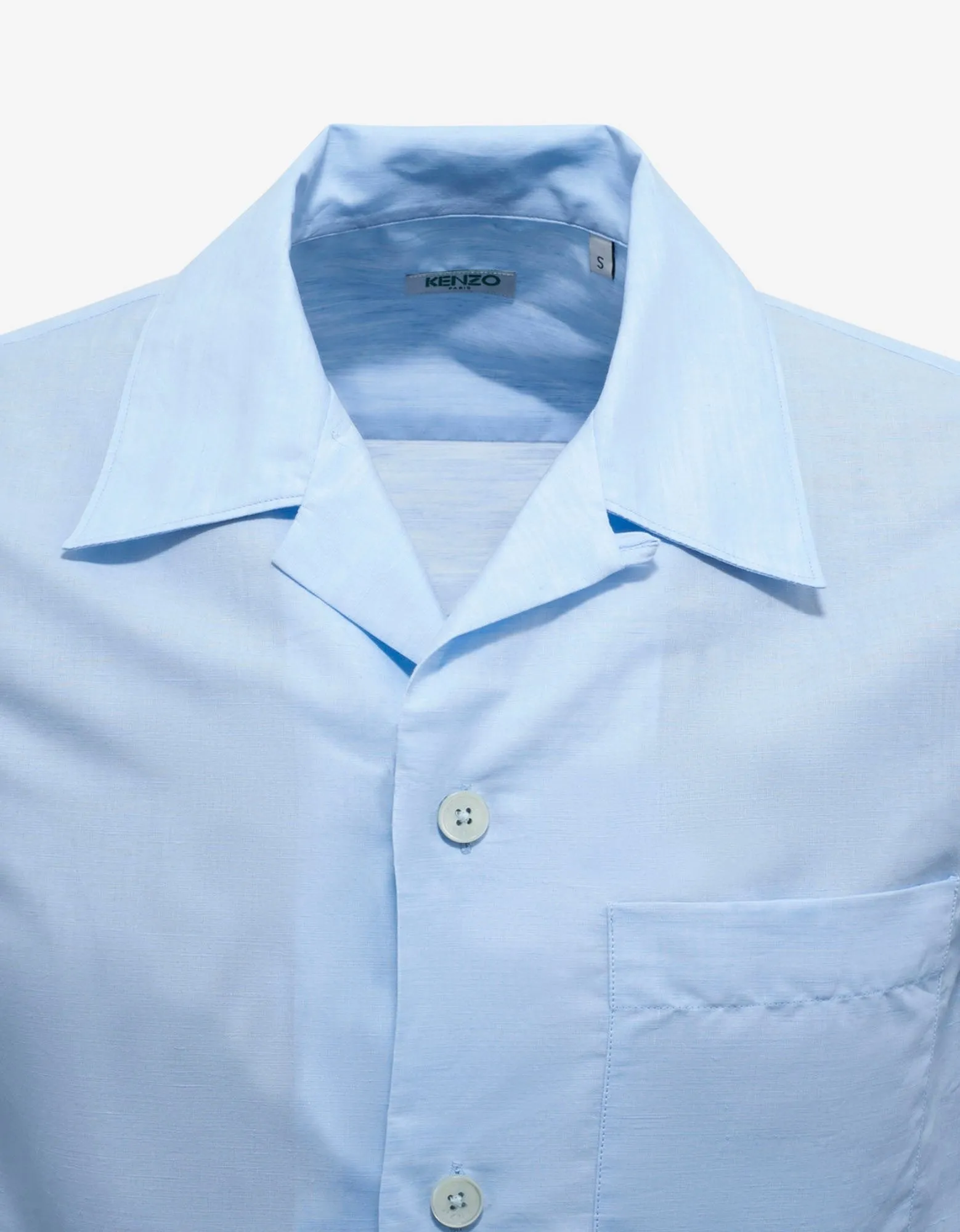 Light Blue Linen-Blend Shirt -