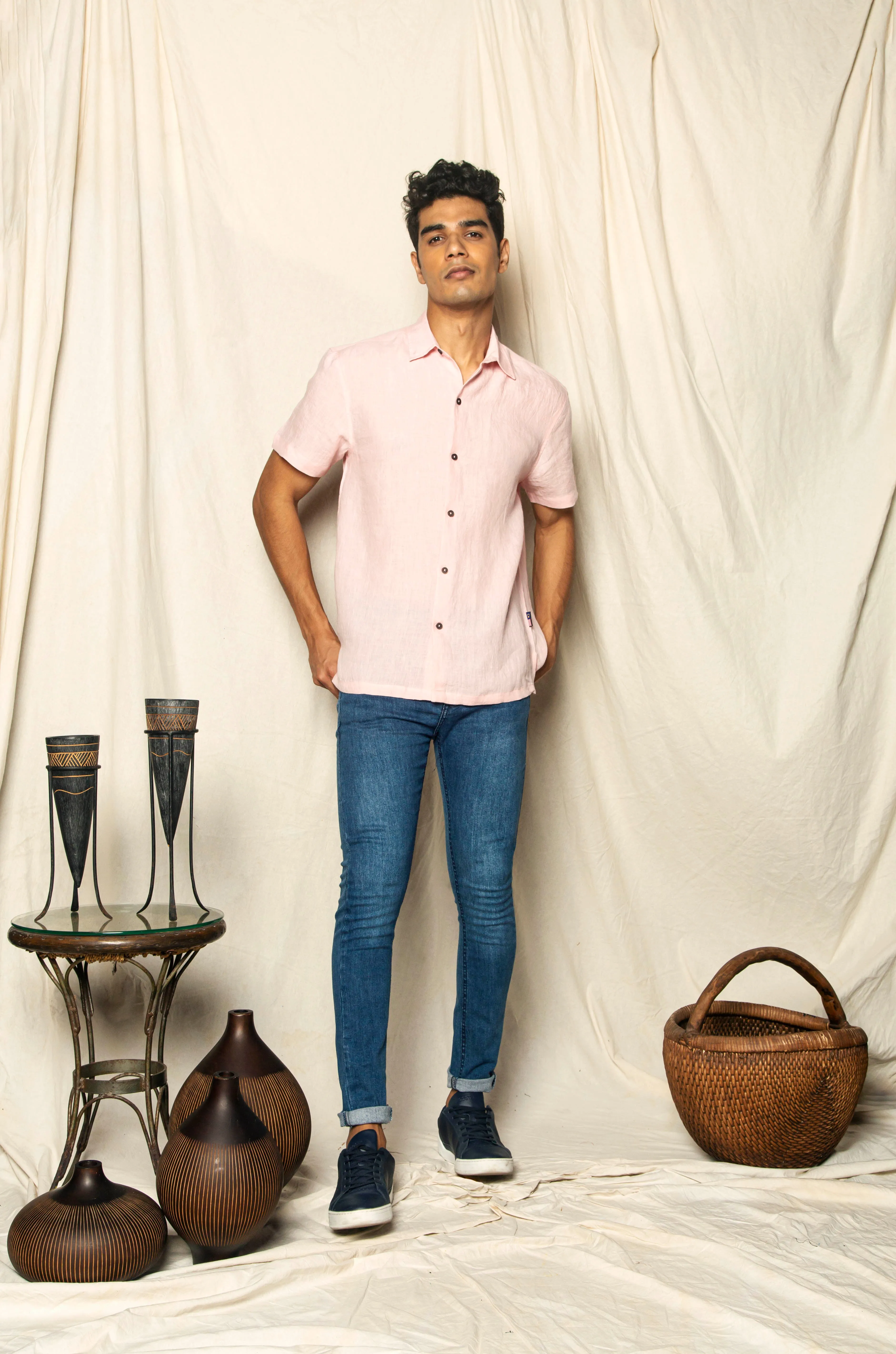 Linen Plain - Candy Pink