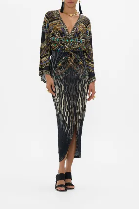 LONG SPLIT FRONT TWIST DRESS CAT WORSHIP