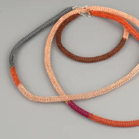 Long Statement Necklace , FLAMINGO