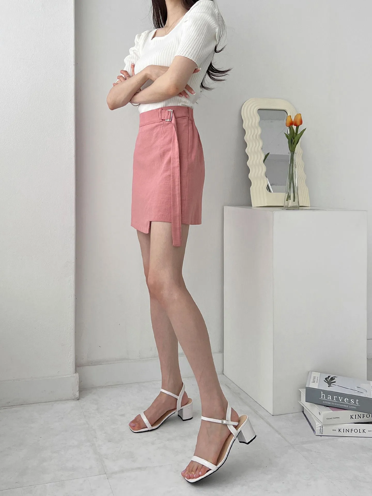 Lovely and Graceful Cotton Belted Skirt