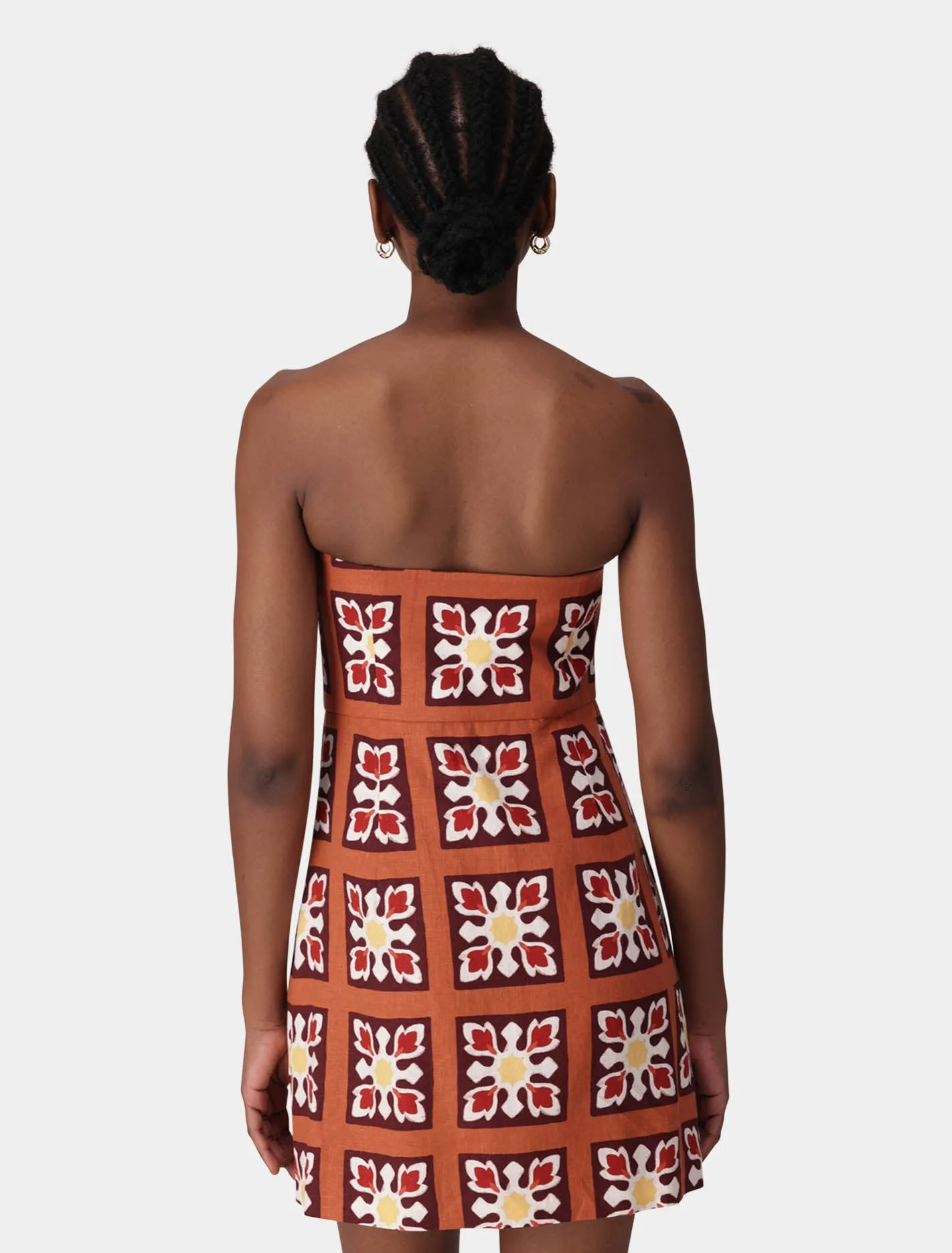 Maggie Linen Strapless Mini Dress