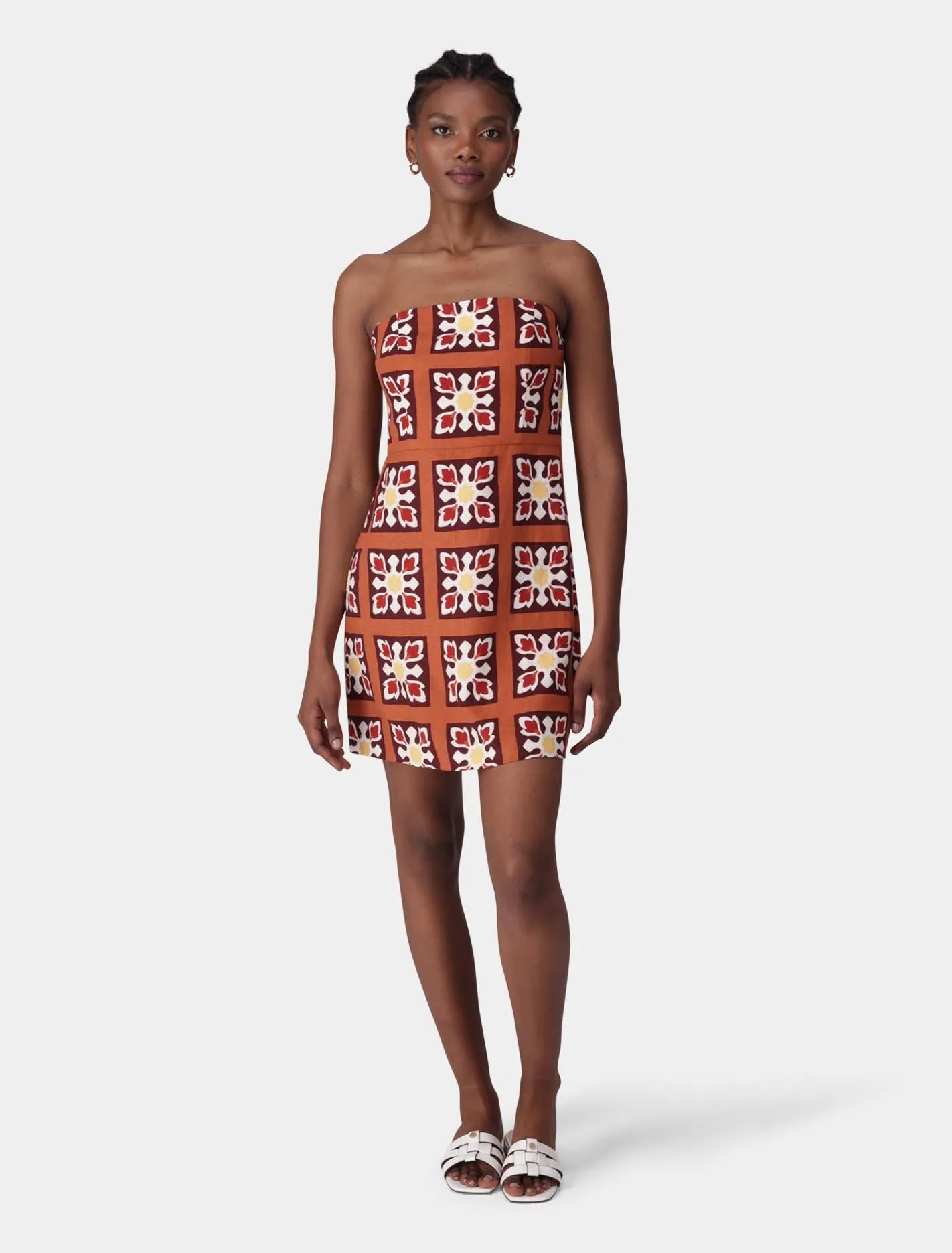 Maggie Linen Strapless Mini Dress