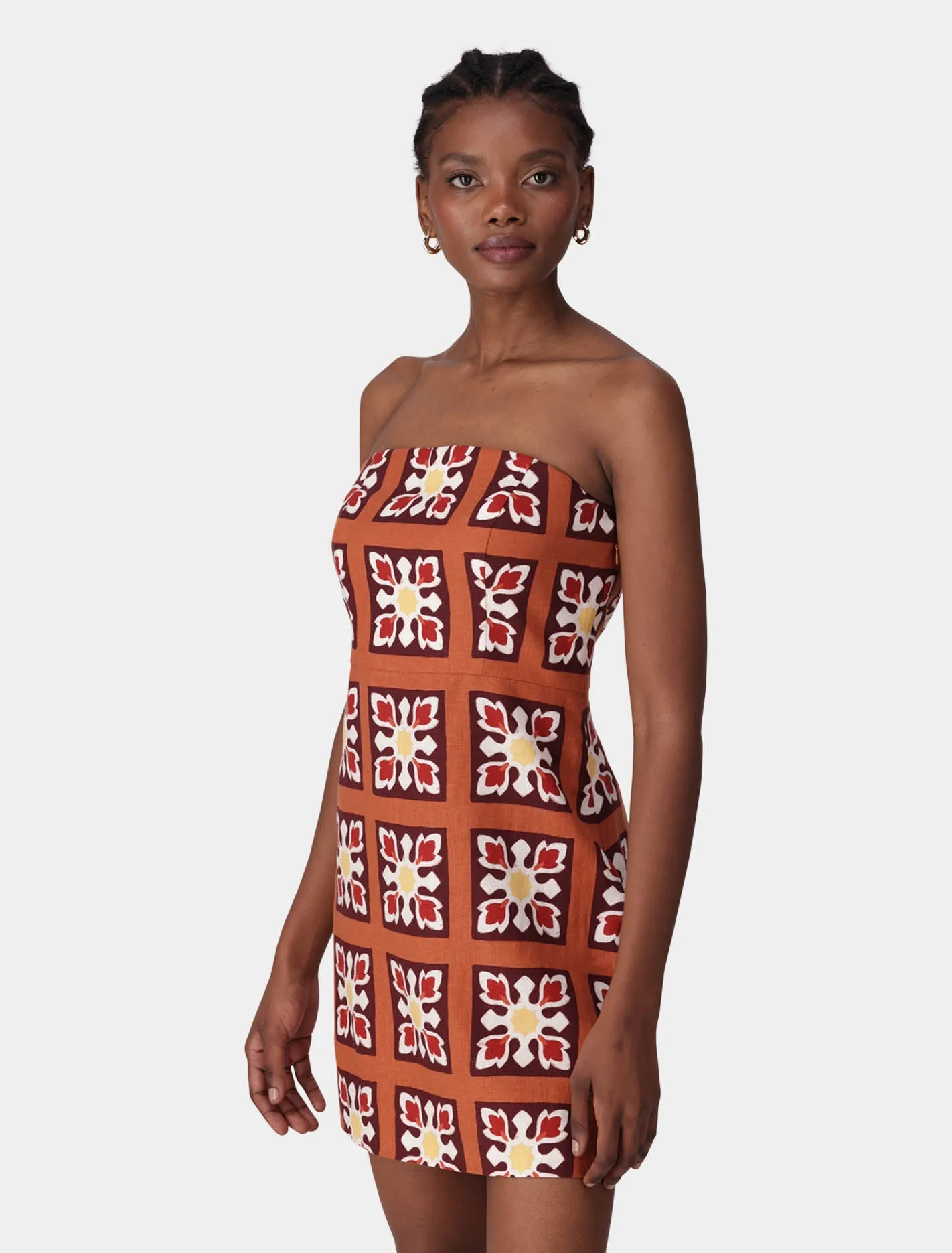 Maggie Linen Strapless Mini Dress