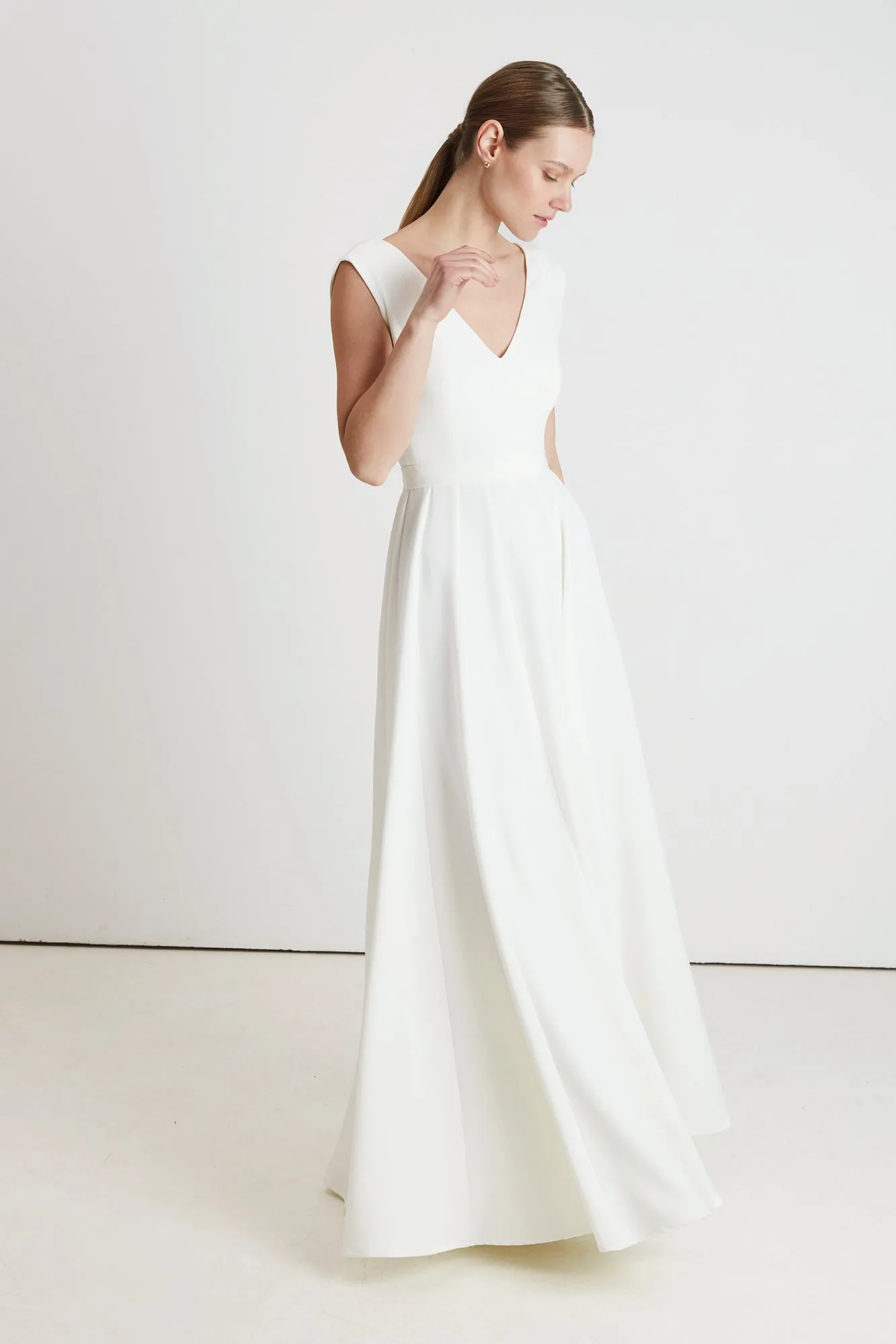MELINA white flowing wedding dress