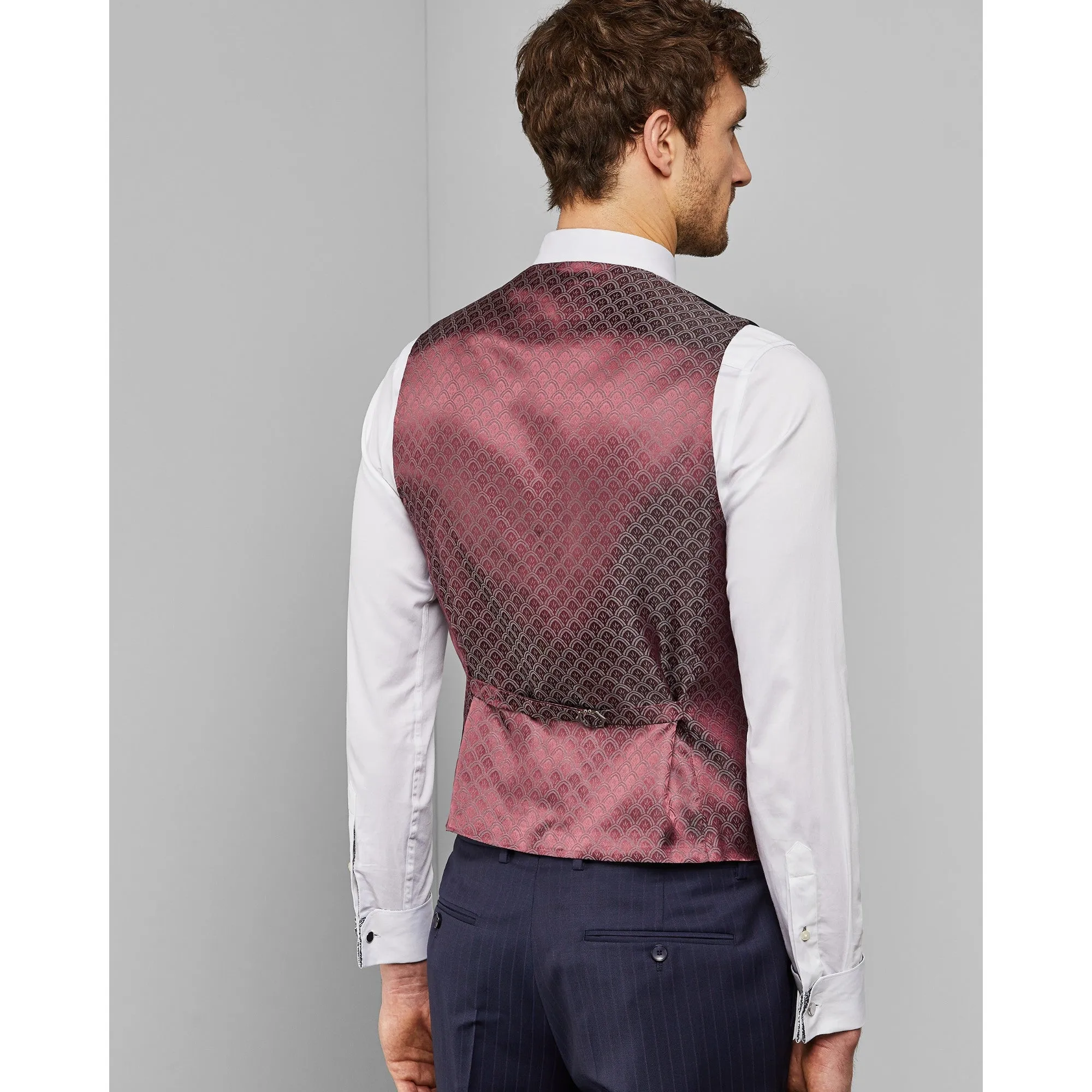 Men Mps-Omaghw-Rc9M-Debonair Stripe Waistcoat - Navy