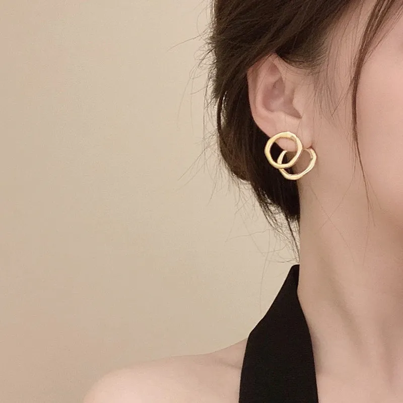 Minimalist Double Circle Earrings
