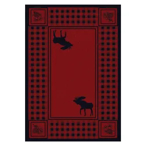 Minimalist Moose Red Rug