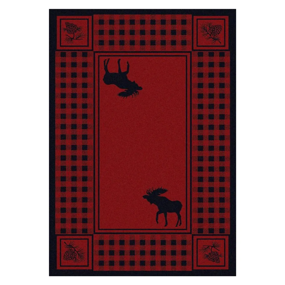 Minimalist Moose Red Rug