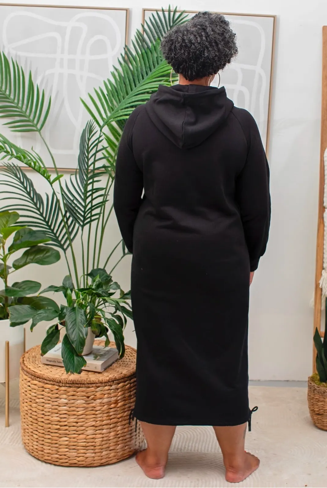 MODEST SWEAT DRESS-Black