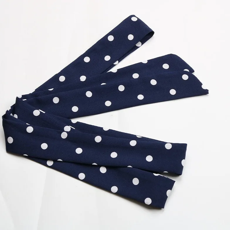 Mom and Daughter Self Tie Ruffle Hem Polka Dot Dress