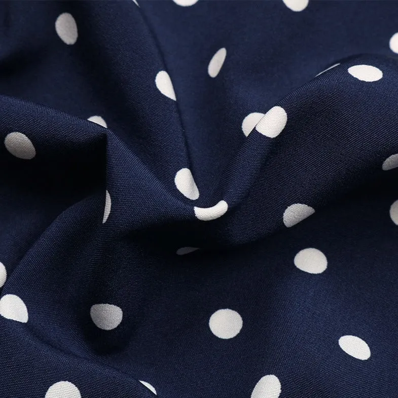 Mom and Daughter Self Tie Ruffle Hem Polka Dot Dress
