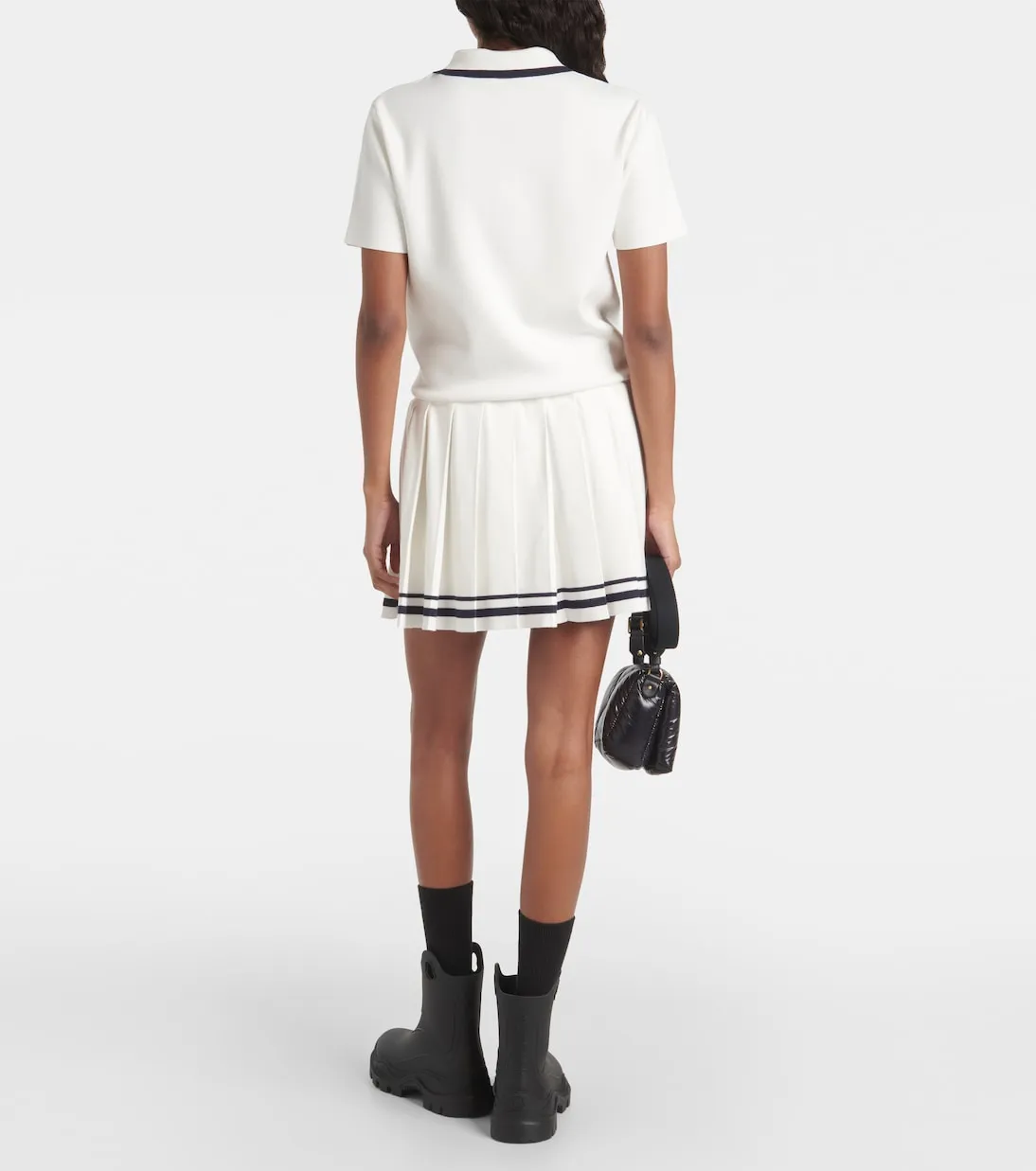 Moncler pleated mini dress, white