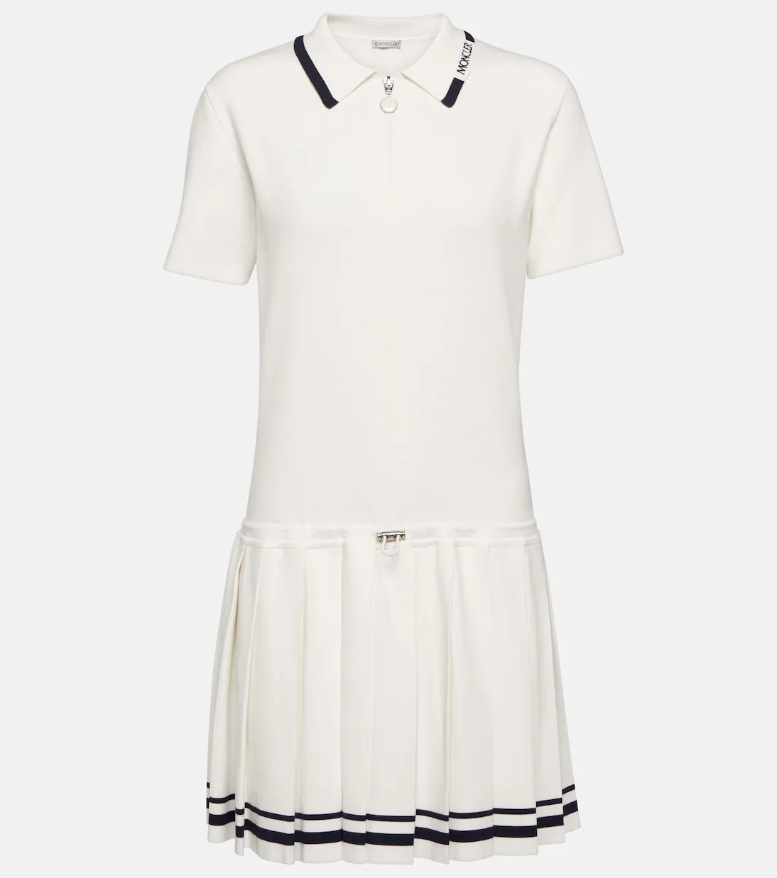 Moncler pleated mini dress, white