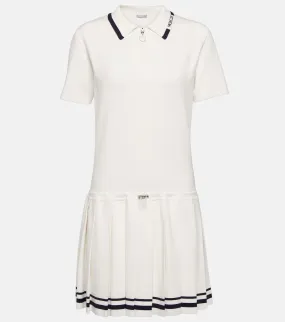Moncler pleated mini dress, white
