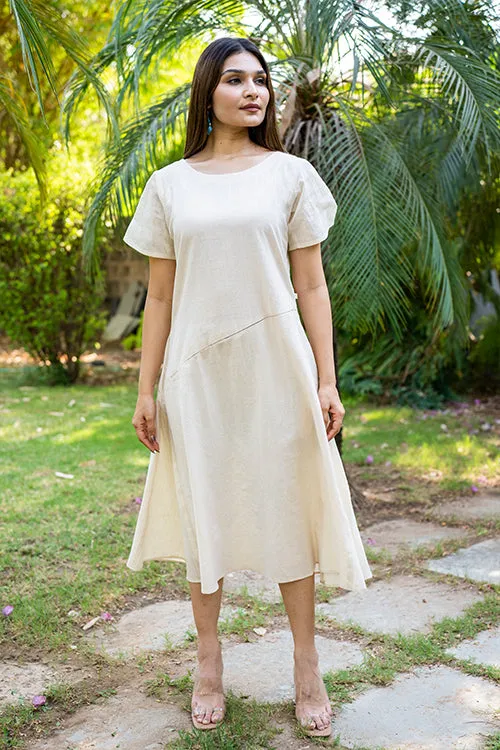 Moralfibre  Kora Dress With Translusant Muslin Sleeves & Side Kali