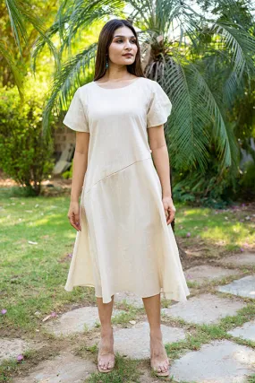 Moralfibre  Kora Dress With Translusant Muslin Sleeves & Side Kali