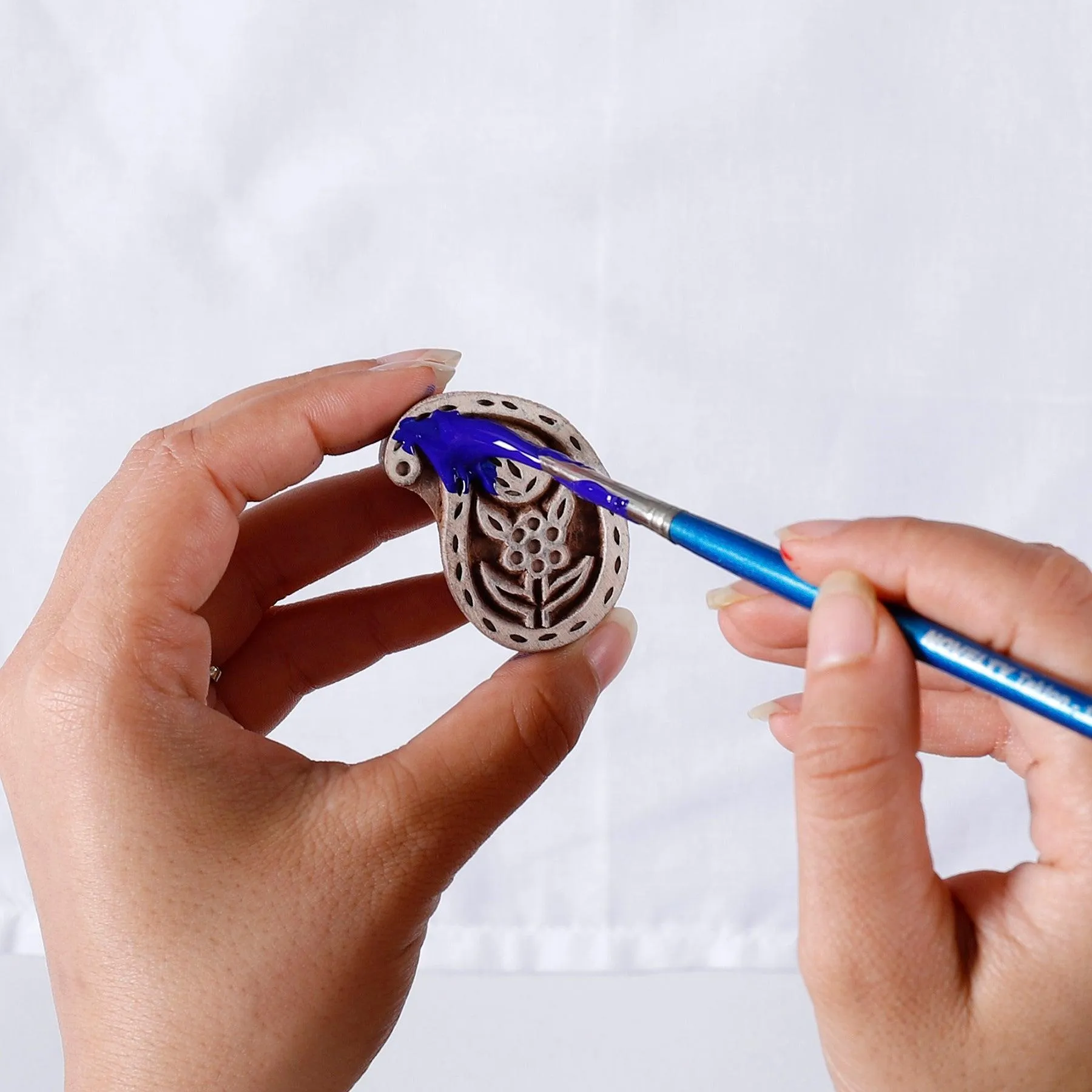 Multicolor DIY Blockprinting Kit for Napkins in Paisely