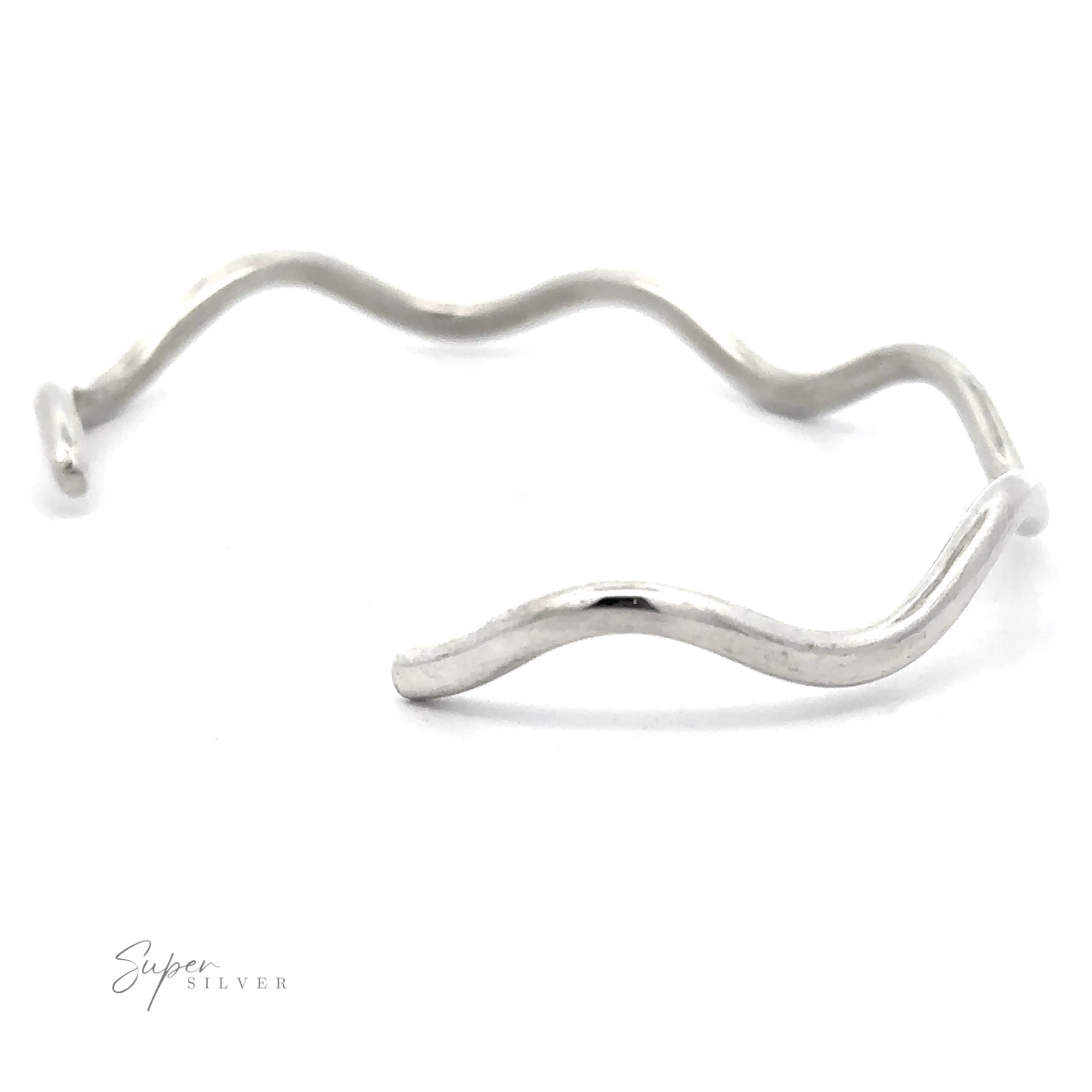Native American Handmade Silver Wavy Cuff