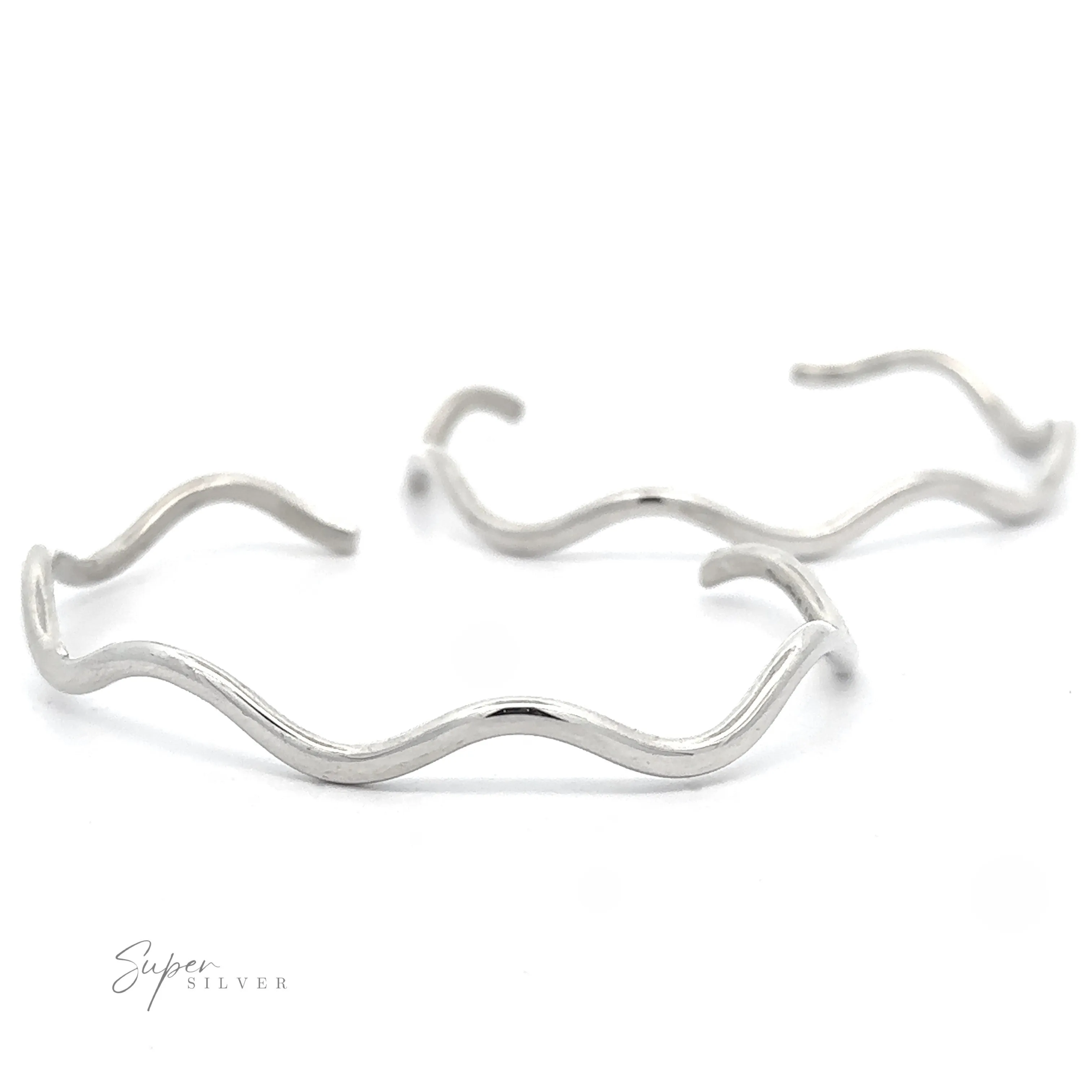 Native American Handmade Silver Wavy Cuff
