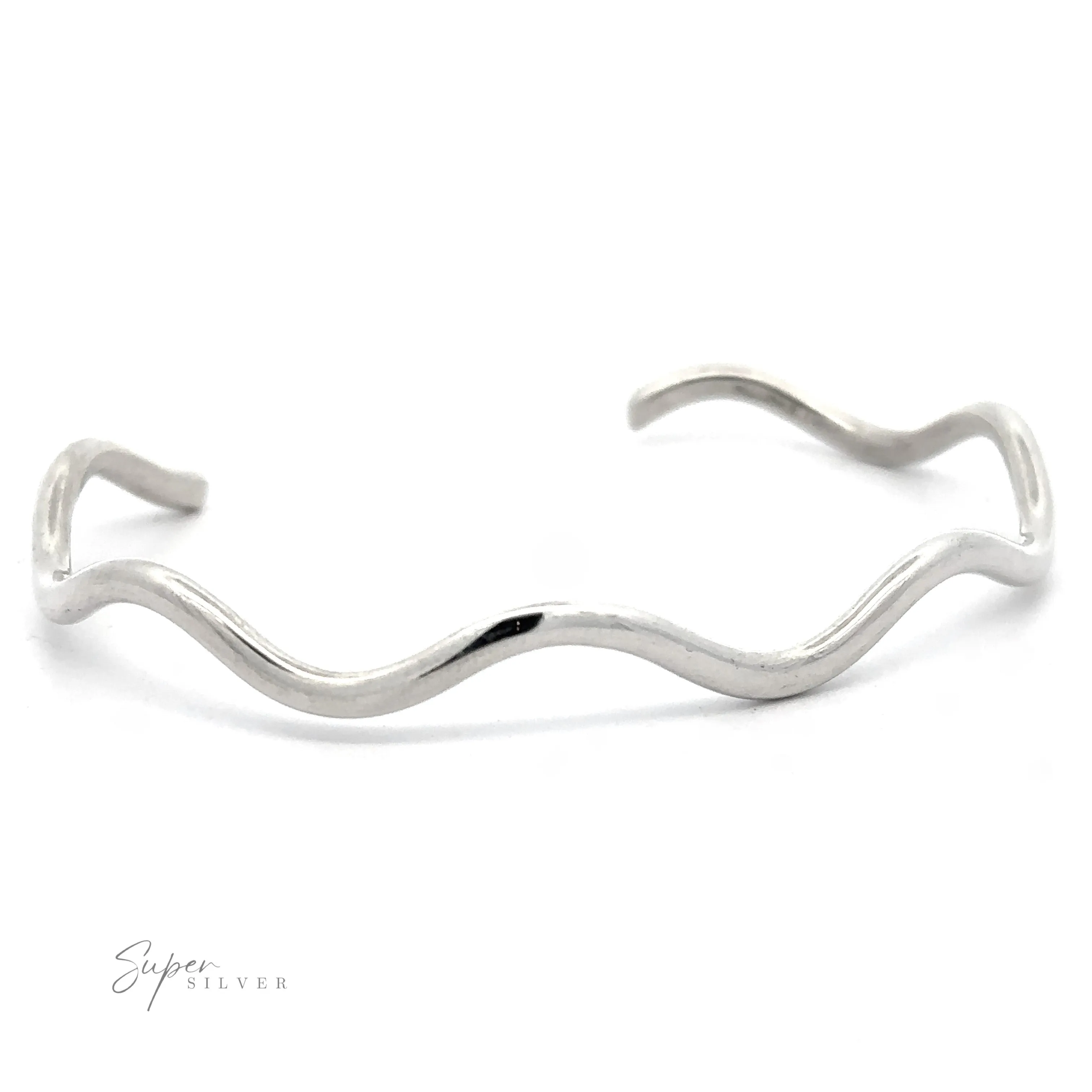 Native American Handmade Silver Wavy Cuff