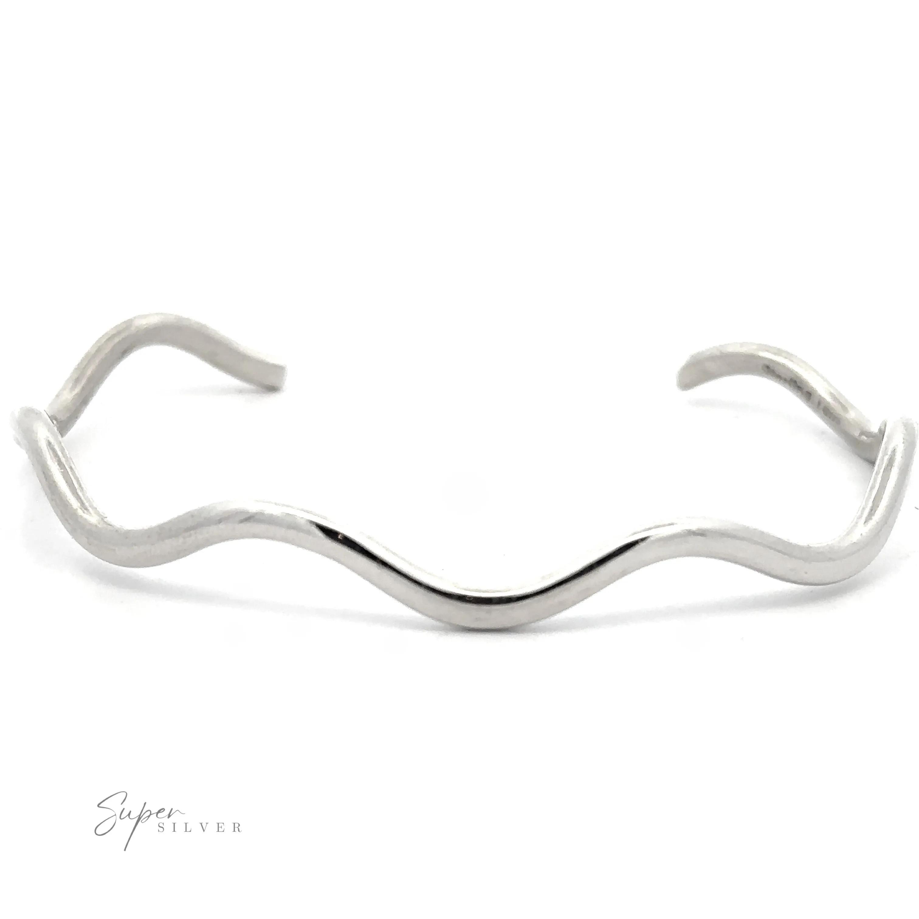 Native American Handmade Silver Wavy Cuff