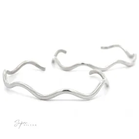 Native American Handmade Silver Wavy Cuff