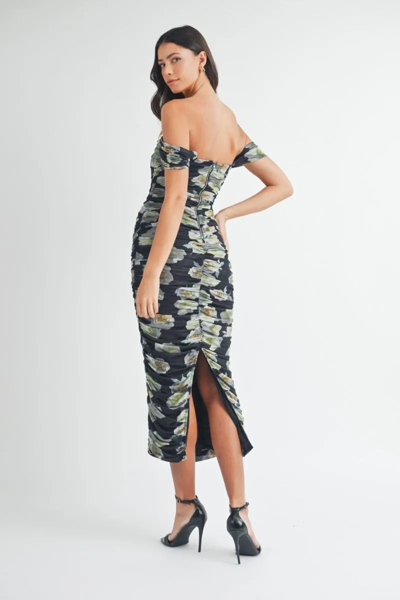 Nicola Floral Ruched Dress
