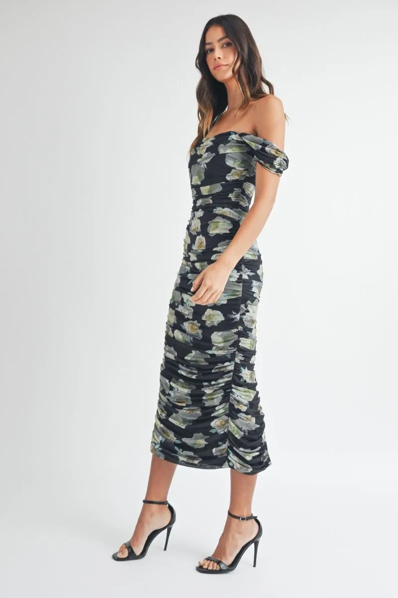 Nicola Floral Ruched Dress