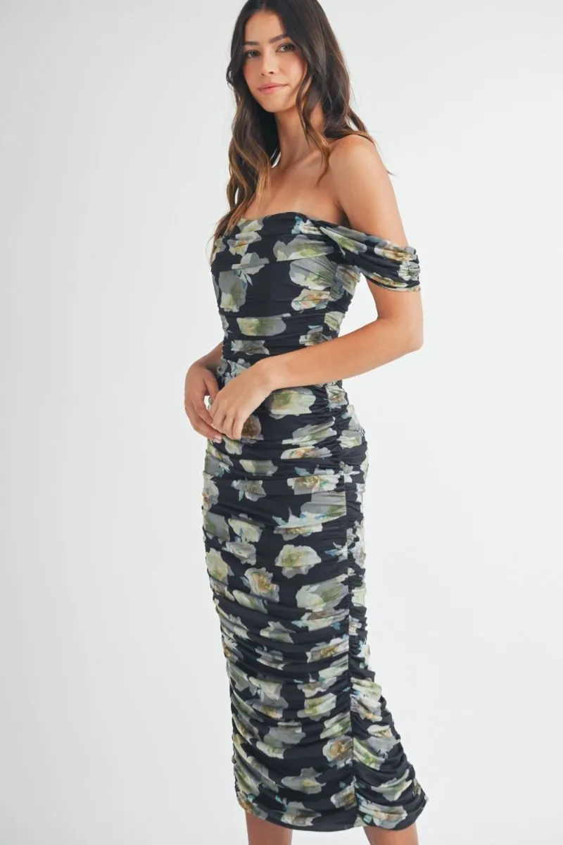 Nicola Floral Ruched Dress