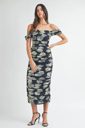 Nicola Floral Ruched Dress